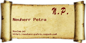 Neuherr Petra névjegykártya